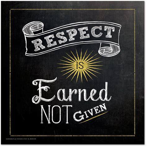 respect  earned   inspirational quote poster chalkboard