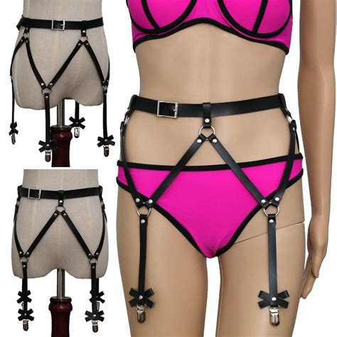 harness women leather garter belt stockings sexy suspenders erotic