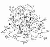Bts Coloring Pages Chibi Fanart Kpop Sheets Army Color Printable Para Jin Print Logo Amino Getcolorings Template Colorings Sketch Books sketch template