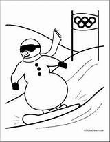 Coloring Winter Snowman Sports Crafts Color Olympic Olympics Snowboarding Pages Event Olaf Physical Kindergarten Education Days School sketch template