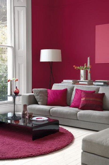 red living room modern