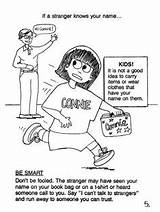 Safety Coloring Stranger Danger Sheets Open Teaching Activities Kids sketch template