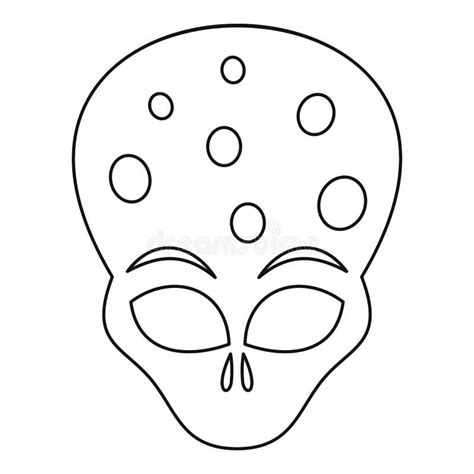 alien icon outline style stock illustration illustration  planet