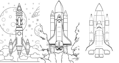 rocket coloring pages  kids  adults