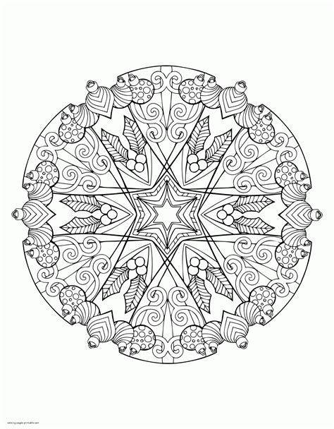mandala adalt coloring page christmas themed coloring pages