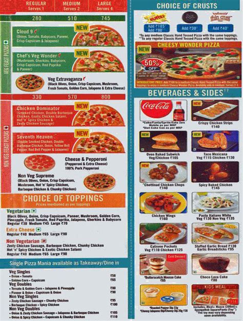 dominos pizza menu menu  dominos pizza borivali west western suburbs mumbai