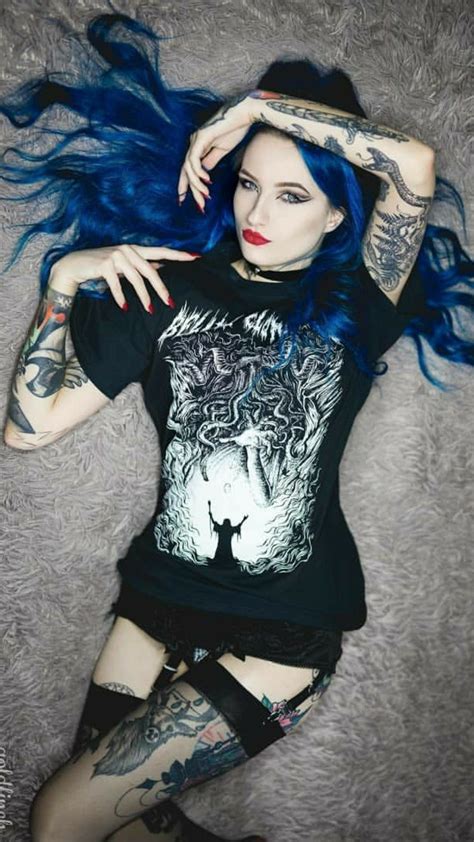 pin by darrell armstrong on blue astrid black metal girl tattooed