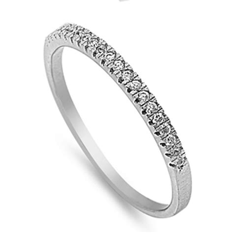 Sac Silver Wedding Band Stackable White Cz Wholesale Ring 925