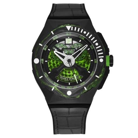 mens diver rubber black  green dial  world  watches