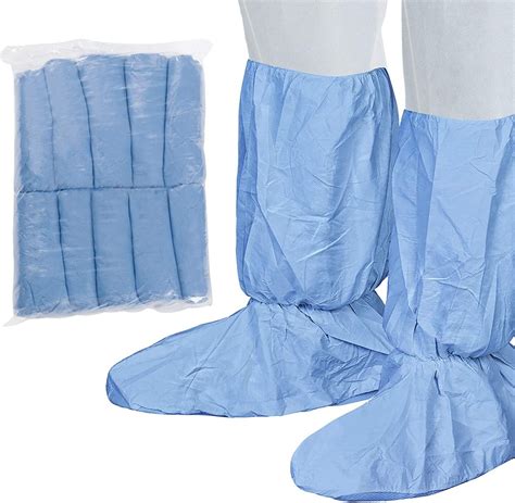 polypropylene shoe covers pack   blue disposable  large  slip