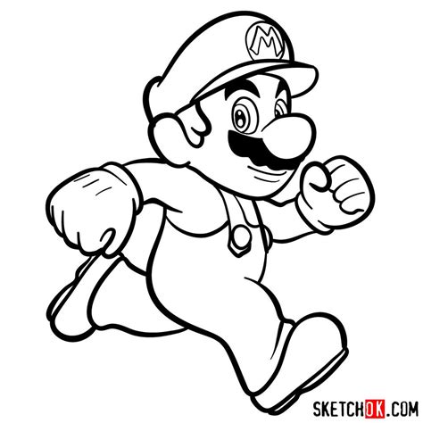 draw super mario running sketchok easy drawing guides