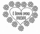 Coloring Pages Mothers Mom Mother Card Kids Drawings Sheets Printable Greeting Para Dia Heart Color Colouring Feliz Cards Madres Las sketch template