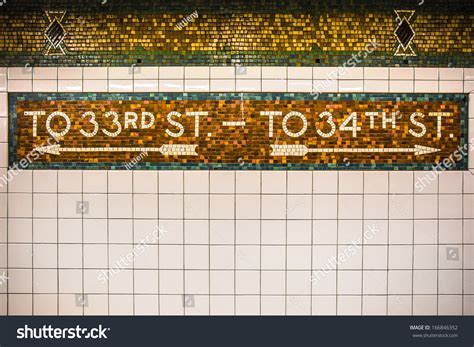 tiled subway wall  york city stock photo  shutterstock