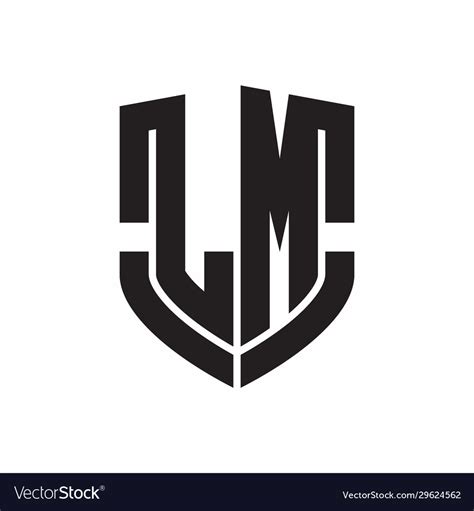 lm logo monogram  emblem shield shape design vector image