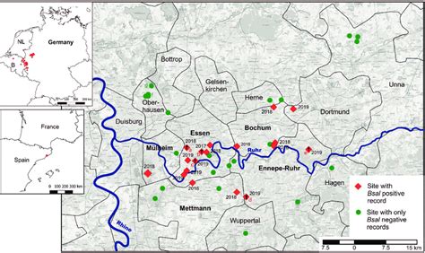 Map Showing Counties In The Ruhr District Ruhrgebiet In