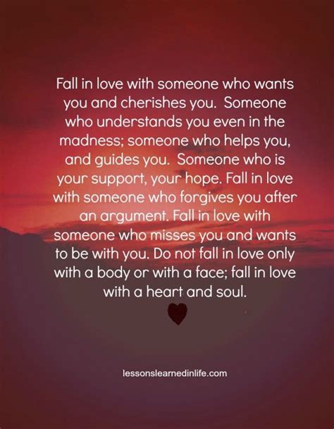 fall in love with someone who wants you and cherishes