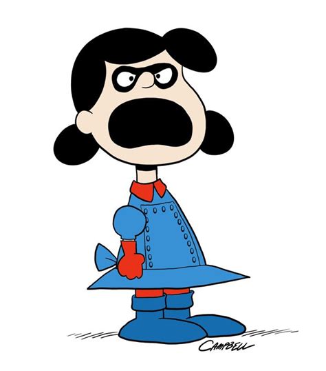 A Cartoon Character With Black Hair And Blue Overalls Holding A Red