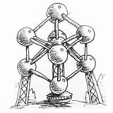 Atomium Draw Brussels Drawing Monuments Building Rayner Shoo Shoorayner sketch template
