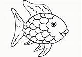 Coloring Fish Rainbow Pages Kids Adults sketch template