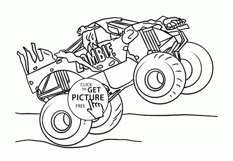 monster jam zombie coloring pages freeda qualls coloring pages