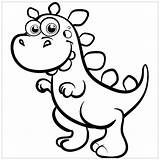 Dinosaurs Cartoon Dinosaure Coloriages Dinosaurus Dinosaures Dinosauri Colorir Dinossauro Enfant Grands Yeux sketch template