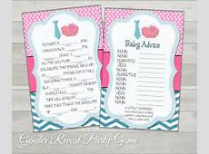 Gender Reveal Tutu and Tie Mad Lib Game INSTANT DOWNLOAD printable