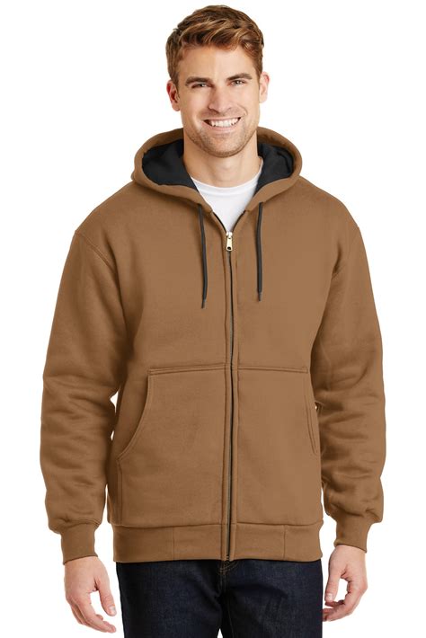 cornerstone heavyweight full zip hooded sweatshirt  thermal lining cs bender apparel