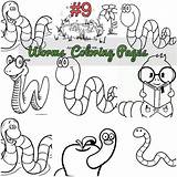 Coloring Worms Printable Pages Kids Worm Choose Board sketch template