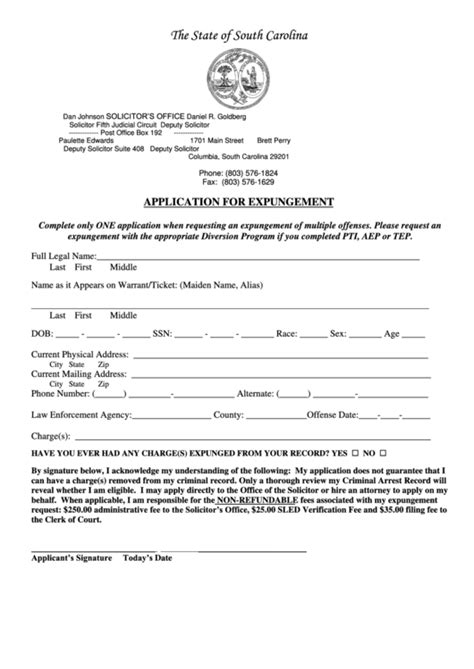 application  expungement form printable