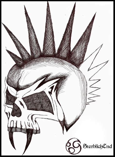 punk skull  sterblichend  deviantart