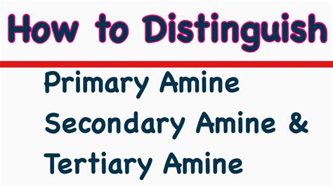 distinguish  primary amine secondary amine  tertiary
