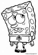Spongebob Coloring Pages Bob Squarepants Sponge Sad Drawings Maatjes Print Kleurplaten sketch template