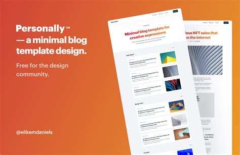 personally  minimal blog template design figma community