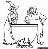 Cauldron Witch Witches Brew Brewing sketch template