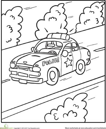 transportation coloring page police car police crafts police cars