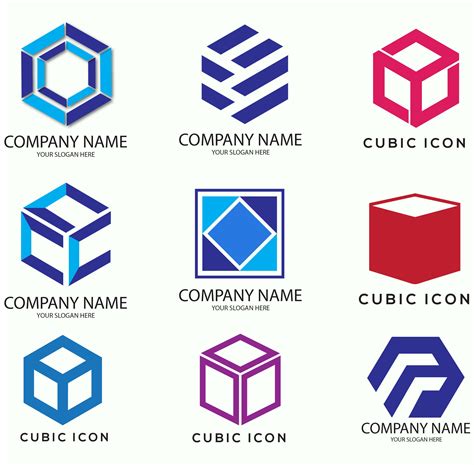 cubic logo template cube logo svg cubical logo design etsy