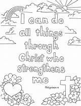 Coloring Bible Pages Kids Christian Coloringpagesbymradron Verse Printable Color Sheets Cute Print Books Printables Philippians sketch template