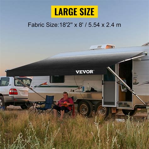 vevor rv awning  ft awning replacement fabric  ft   charcoal fade rv awning replacement