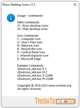 show  hide common windows desktop icons easily