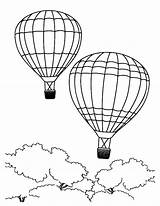 Balloon Air Coloring Hot Flying Pages Forest African Over Transportation Vacation Sky Drawing sketch template