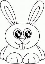 Bunny Coloring Rabbit Pages Face Printable Cute Ears Print Easter Drawing Simple Easy Color Kids Sheets Cartoon Rabbits Quality Thingkid sketch template