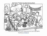 Coloring Thanksgiving Family Meal Chef Sheet Printables Printable Large Nutrition Healthy Sols Box Right sketch template