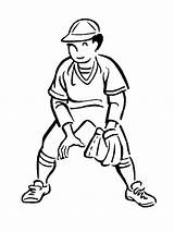 Baseball Coloring Pages Mlb Player Printable Cliparts Clipart Short Great Sports Field Diamond Mascot Color Print Library Animated Clip Glove sketch template