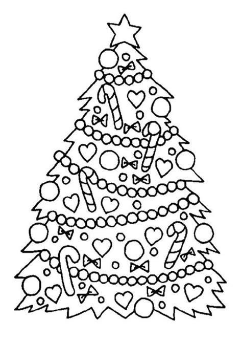 easy  print christmas tree coloring pages printable