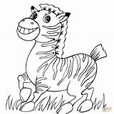 Zebra Coloring Pages Cute Baby Funny Printable Drawing Happy Color Getdrawings Zebras Kids Paper sketch template