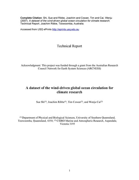 technical report template collection