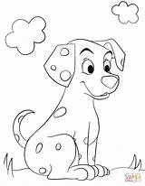 Dog Coloring Dalmatian Pages Cute Drawing Spots Printable Template Doberman Pinscher Without Puppy Color Print Animals Templates Pupp Dogs Preschool sketch template