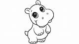 Coloring Pages Baby Hippopotamus Hippo Printable Cute Hippos Clipart Animal Color Colour Kids Animals Clip Sheets Cliparts Zoo Webstockreview Cow sketch template