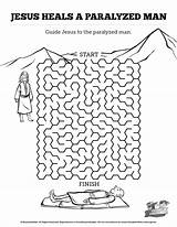 Jesus Heals Paralyzed Paralytic Mazes Sharefaith Friends Maze Lowered Esther Possessed Demon Nicodemus Miracles Withered sketch template