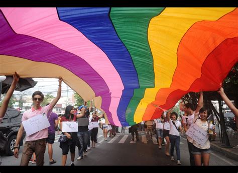 filipino lgbt community marches for equal rights and anti